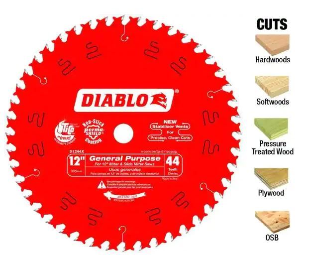 Photo 1 of 12 in. x 44-Tooth General Purpose Circular Saw Blade Value Pack