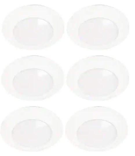 Photo 1 of HLC 6 in. 3000K Integrated LED Recessed Light Trim (6-Pack)
