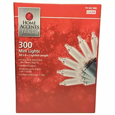 Photo 1 of Home Accents Holiday 300-Light Clear Incandescent Mini Lights