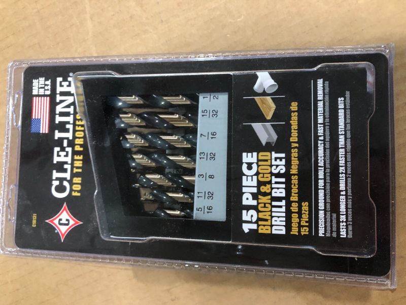 Photo 1 of Black and Gold High Speed Drill Bit Set (15-Piece)
