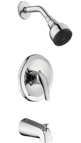 Photo 1 of Aragon Single-Handle 1-Spray Tub and Shower Faucet in Chrome (Valve Included)
