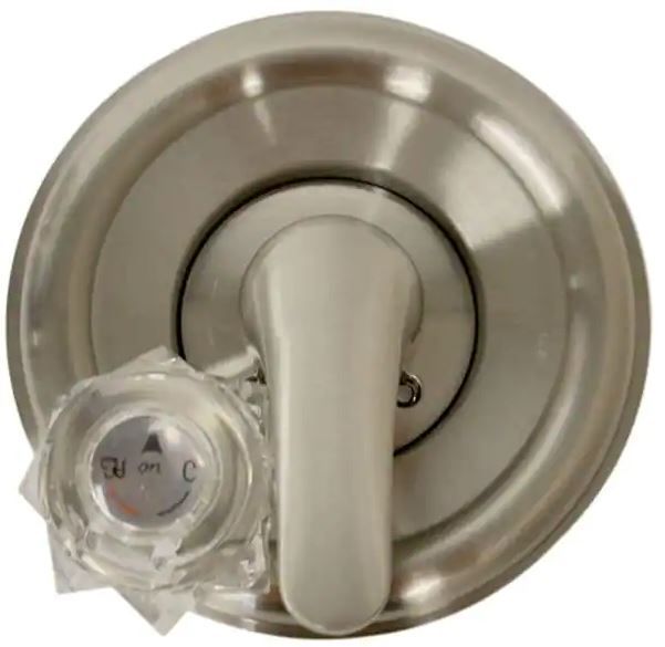 Photo 1 of 1-Handle Valve Trim Kit in Brushed Nickel for Delta Tub/Shower Faucets (Valve Not Included)
