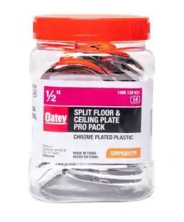 Photo 1 of 1/2 in. x 2.5 in. Copper Tube Chrome-Plated Floor and Ceiling Plate (20-Pack)
