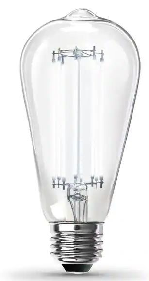 Photo 1 of 100-Watt Equivalent ST19 Dimmable Straight Filament Clear Glass Vintage Edison LED Light Bulb, Daylight
