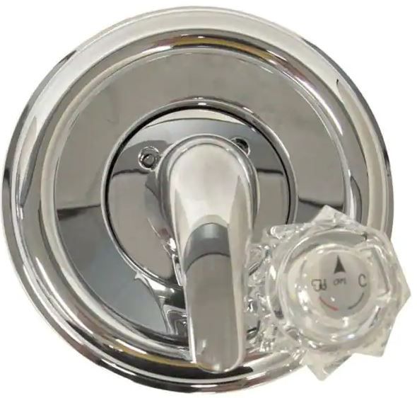 Photo 1 of 1-Handle Valve Trim Kit in Chrome for Delta Tub/Shower Faucets (Valve Not Included)
