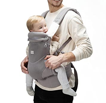 Photo 1 of Bbpark Mesh Baby Carrier Newborn to Toddler, Facing-in and Facing-Out Front and Back Holder Kangaroo Carrier for Infant Grey
0-12 MONTHS