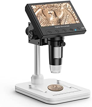 Photo 1 of Coin Microscope, Elikliv 4.3" EDM4 LCD Digital Microscope 1000x, USB Coin Microscope for Error Coins with Lights for Kids Adults, PC View, Windows Compatible