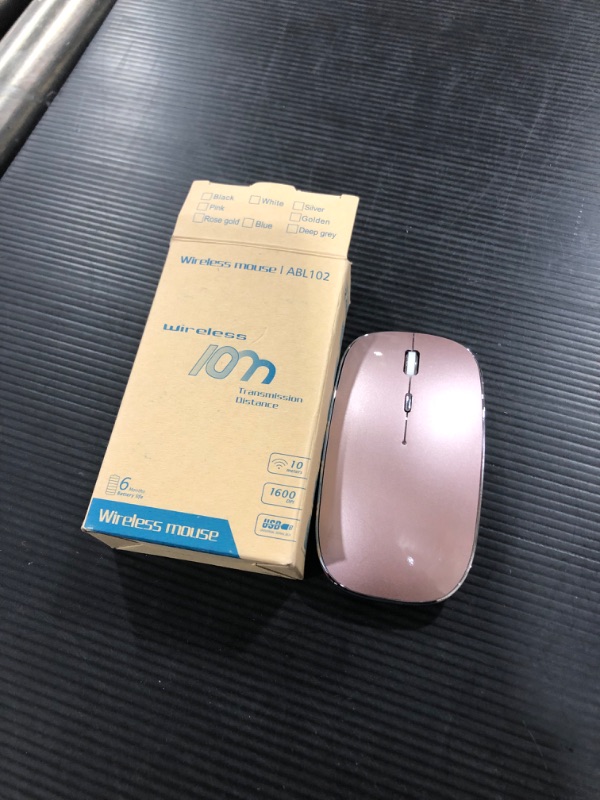 Photo 2 of Bluetooth Mouse Rechargeable Wireless Mouse for MacBook Pro,Bluetooth Wireless Mouse for Laptop PC Computer (Rose Gold)