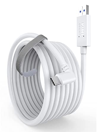 Photo 1 of KIWI design USB C Link Cable Accessories, 16 Feet/5M, with Signal Amplifier Compatible with Quest 2 (16FT Light Gray)