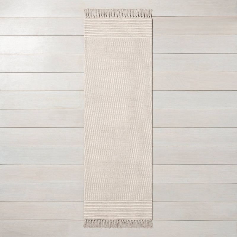 Photo 1 of 2'4" X 7' Textured Border Stripe Runner - Hearth & Hand™ with Magnolia