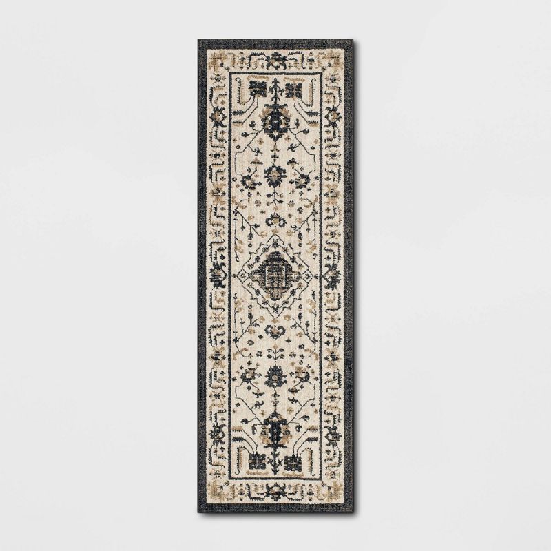 Photo 1 of 2'3"x7' Albion Persian Rug Cream/Black - Threshold™