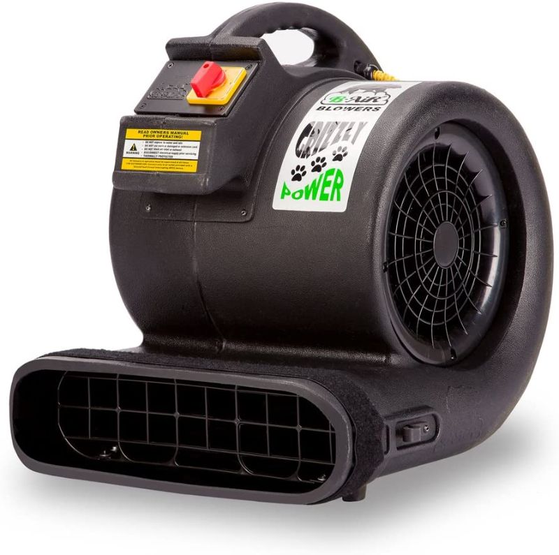 Photo 1 of B-Air Grizzly GP-1 1 HP 3550 CFM Grizzly Air Mover Carpet Dryer Floor Fan for Water Damage Restoration and Pet Cage Dryer Black
