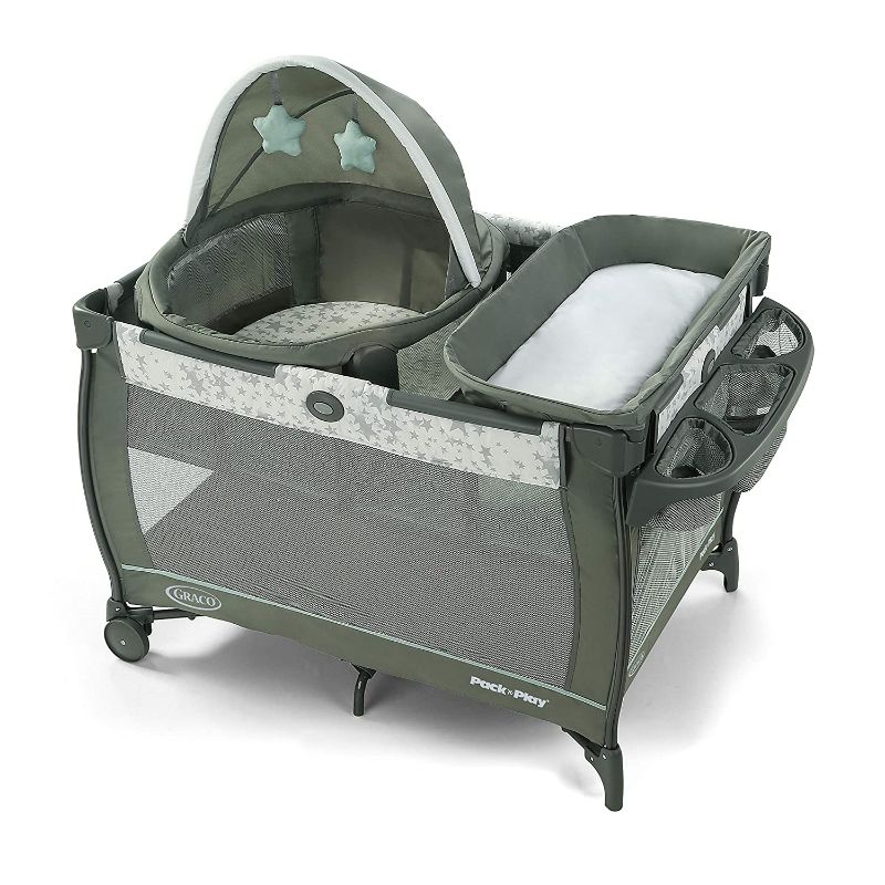 Photo 1 of Graco Pack 'n Play Travel Dome Playard | Includes Travel Bassinet, Full-Size Infant Bassinet, and Diaper Changer, Oskar
