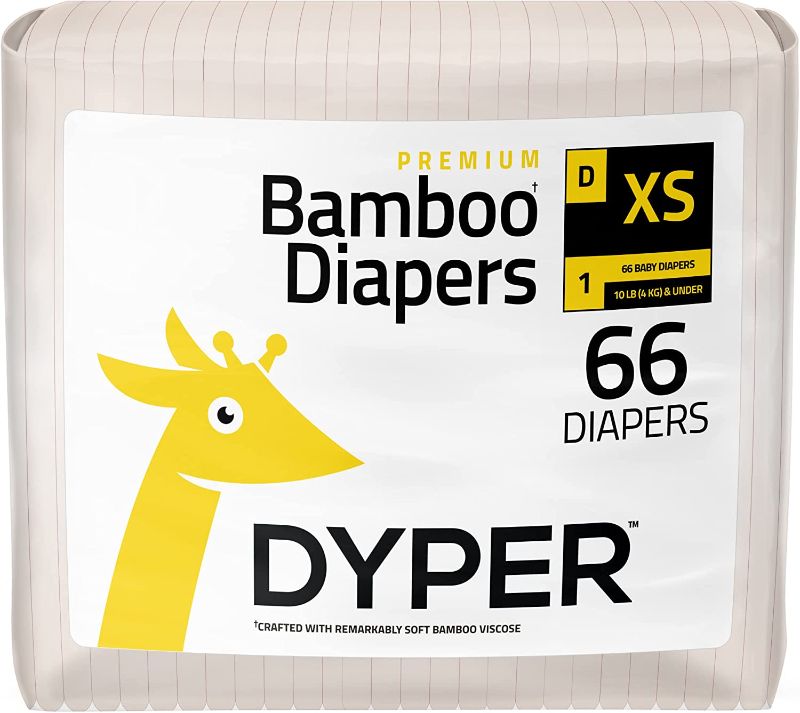 Photo 1 of DYPER Bamboo Baby Diapers Size 1 | Natural Honest Ingredients | Cloth Alternative | Day & Overnight | Plant-Based + Eco-Friendly | Hypoallergenic for Sensitive Skin | Unscented - 66 Count (size xs)