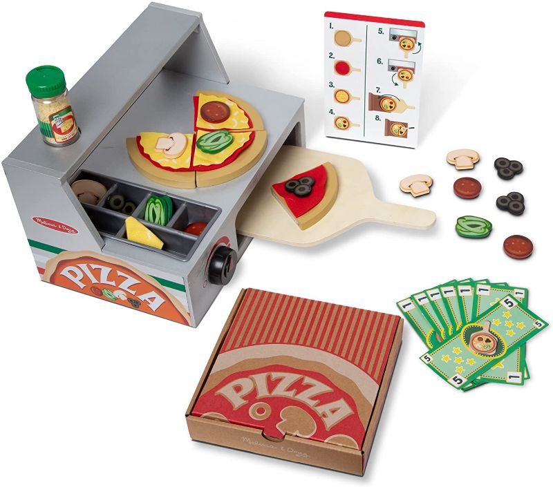 Photo 1 of Melissa & Doug Top & Bake Wooden Pizza Counter Play Set (34 Pcs)
