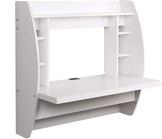 Photo 1 of Prepac Floating Desk with Storage, White