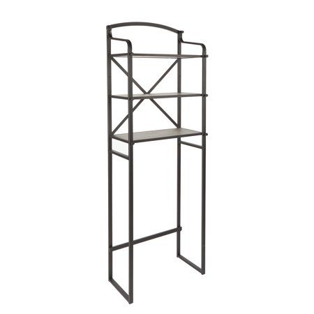 Photo 1 of Better Homes & Gardens Rustic Farmhouse 3-Tier Bathroom Storage Over the Toilet Space Saver, Bronze & Rustic Gray