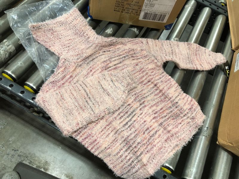 Photo 2 of BOX OF 9 Girls' Marled Turtleneck Sweater - Art Class™, Pink, Size XS