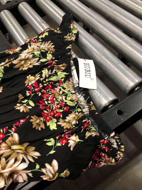 Photo 1 of BIUBIU Women's Off Shoulder Floral Rayon Party Split Maxi Romper Dress size medium 