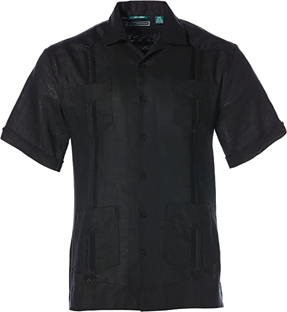 Photo 1 of Cubavera Men's Big-Tall  100% Linen Four-Pocket Short Sleeve Button-Down Guayabera Shirt 
