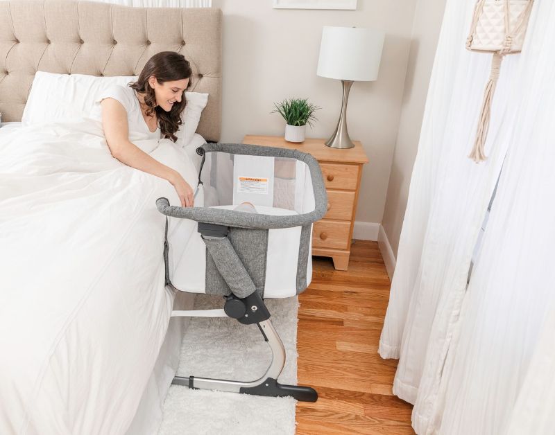 Photo 1 of Baby Delight Beside Me Dreamer Bassinet & Bedside Sleeper Charcoal Tweed Fashion Designed for Babies 0-5 Months

