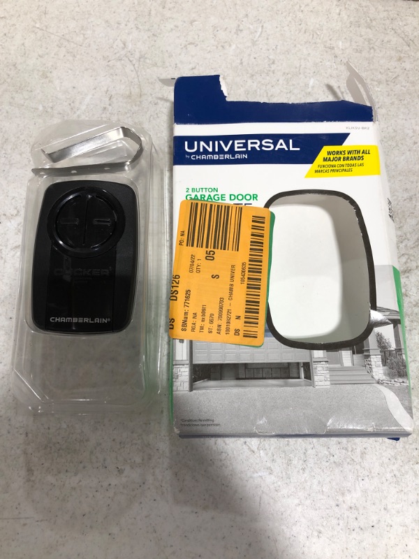 Photo 3 of CHAMBERLAIN Universal Clicker Black Garage Door Remote Control. OPEN BOX. PRIOR USE. 
