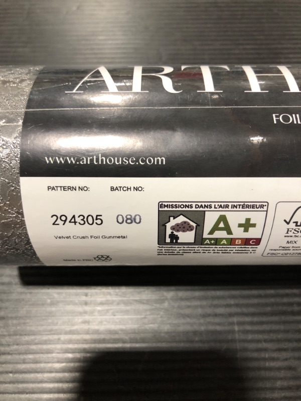 Photo 5 of ARTHOUSE Velvet Crush Gunmetal Vinyl Peelable Roll (Covers 56 sq. ft.)
