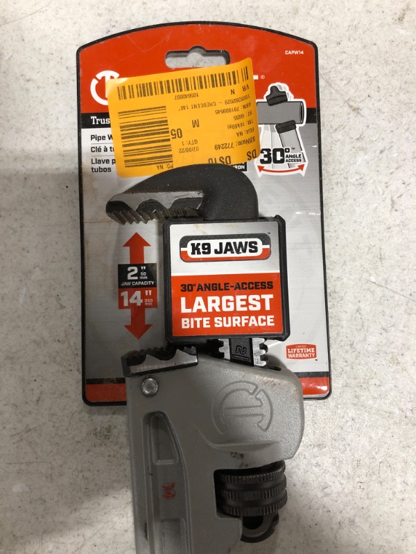 Photo 3 of CRESCENT 14 in. Aluminum Pipe Wrench
