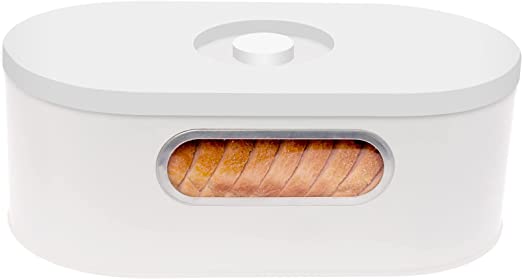 Photo 1 of 4 PACK Mindful Design 2-in-1 Modern Bread Box with Cutting Board Lid (White Short)
