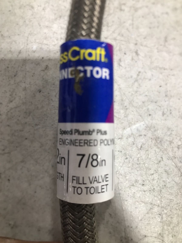 Photo 3 of 7/16 in. Compression x 7/8 in. Ballcock Nut x 12 in. Braided Polymer Toilet Connector. LOT OF 3.
