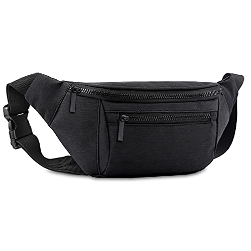 Photo 1 of Fanny Pack for Men Women,Crossbody Waist Bag Pack,Belt Bag for Travel Walking Running Hiking Cycling,Easy Carry Any Phone,Wallet (Black)