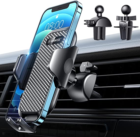 Photo 1 of VANMASS Car Vent Phone Holder Mount Compatible for iPhone 13 Pro Max 12 11 X Xr Xs 8 7 Plus Mini Se Android Mobile Cell Smartphone Universal Vehicle Handsfree Easy Clamp Clip Cradle