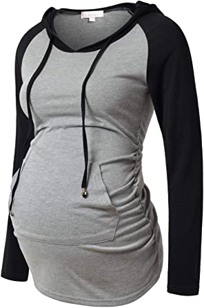 Photo 1 of Bhome Maternity Hoodie Long Sleeves Shirt Casual Top Basic Tee Layering Sweatshirt XXL