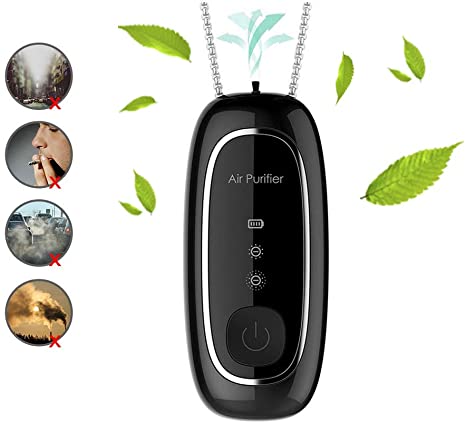 Photo 1 of Wearable Air Purifier,Personal Necklace Air Freshener, Mini Portable Air Freshner Ionizer/120 Million Negative Ions/Low Noise for Adults Kids (Black)