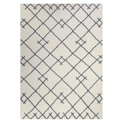 Photo 1 of 7'x10' Kenya Fleece Geometric Design Tufted Area Rug Cream - Project 62™