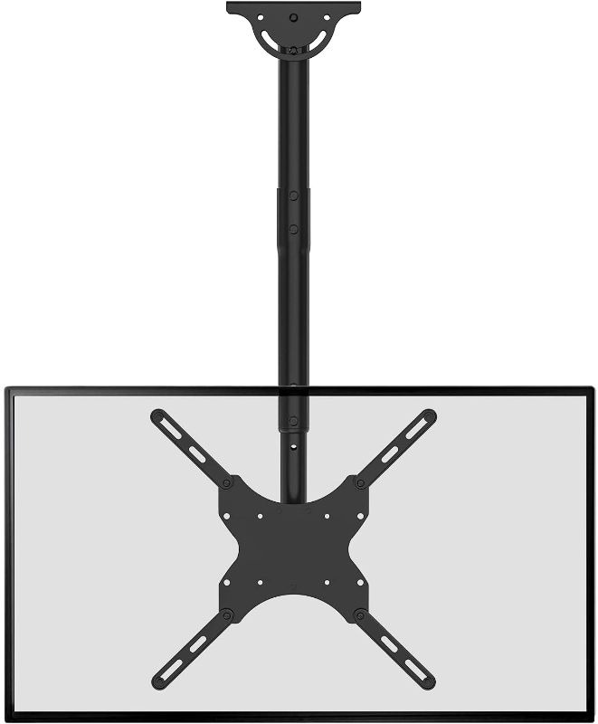 Photo 1 of WALI TV Ceiling Mount Adjustable Bracket Fits Most LED, LCD, OLED and Plasma Flat Screen Display 26 to 65 Inch, up to 110 Lbs, VESA 400x400mm (CM2665), Black
