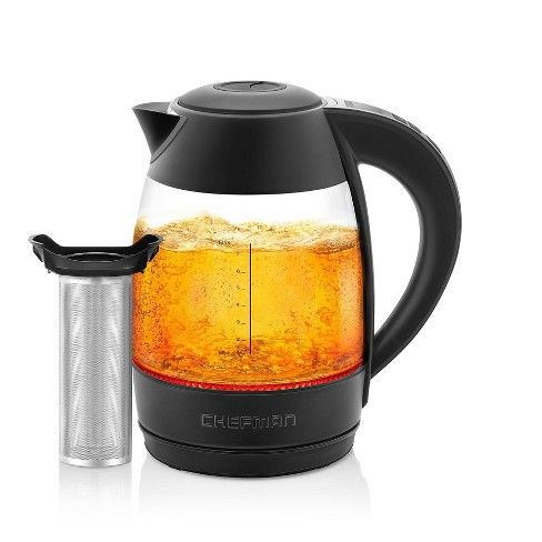 Photo 1 of Chefman 1.8 Liter Glass Electric Kettle with Precision Temp Control - Black

