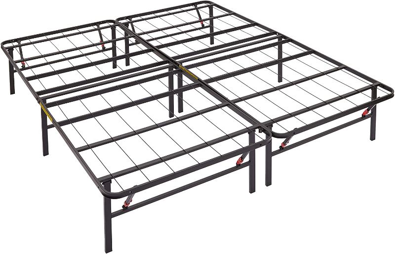 Photo 1 of Amazon Basics Foldable, 14" Black Metal Platform Bed Frame with Tool-Free Assembly, No Box Spring Needed - Queen
