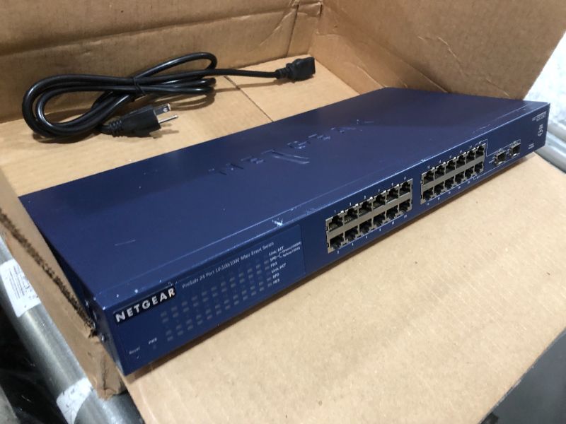 Photo 3 of NETGEAR 26-Port PoE Gigabit Ethernet Smart Switch (GS724TP) - Managed, 24 x 1G, 24 x PoE+ @ 190W, 2 x 1G SFP, Optional Insight Cloud Management, Desktop or Rackmount, and Limited Lifetime Protection
