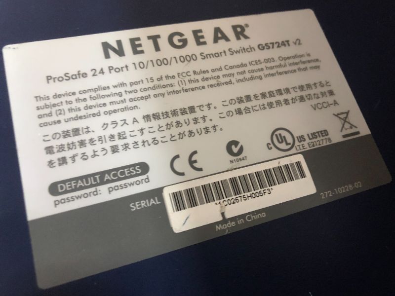 Photo 4 of NETGEAR 26-Port PoE Gigabit Ethernet Smart Switch (GS724TP) - Managed, 24 x 1G, 24 x PoE+ @ 190W, 2 x 1G SFP, Optional Insight Cloud Management, Desktop or Rackmount, and Limited Lifetime Protection
