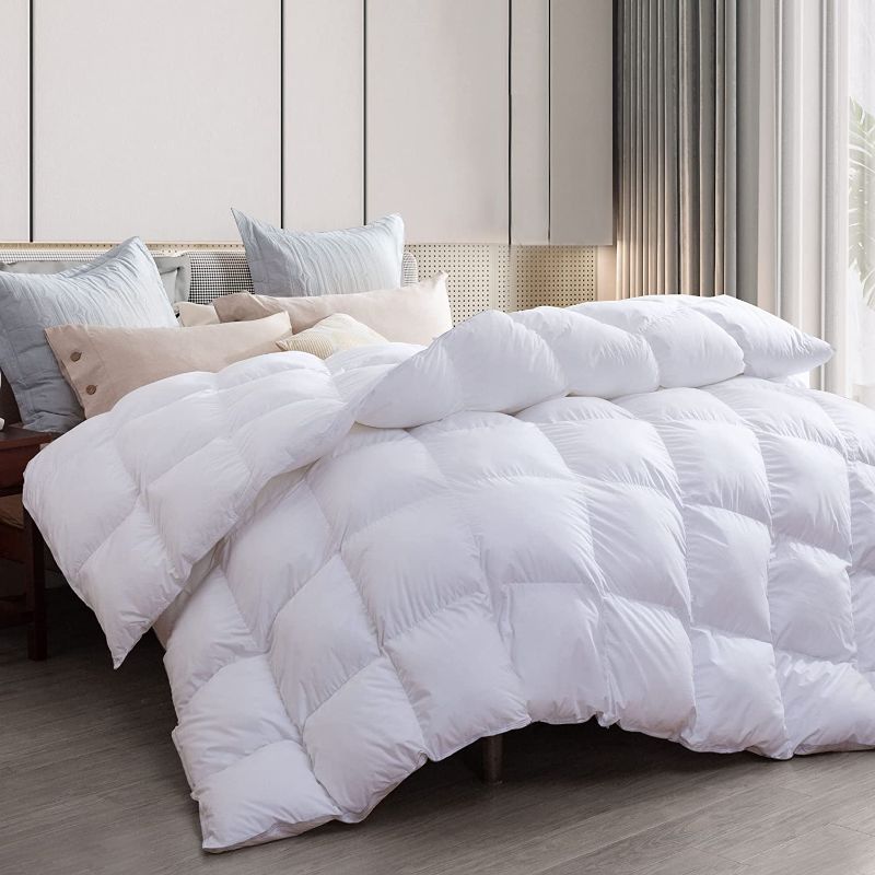 Photo 1 of 106 X 90 INCH GOOSE DOWN ALL SEASON BED COMFORTER, WHITE, KING SIZE