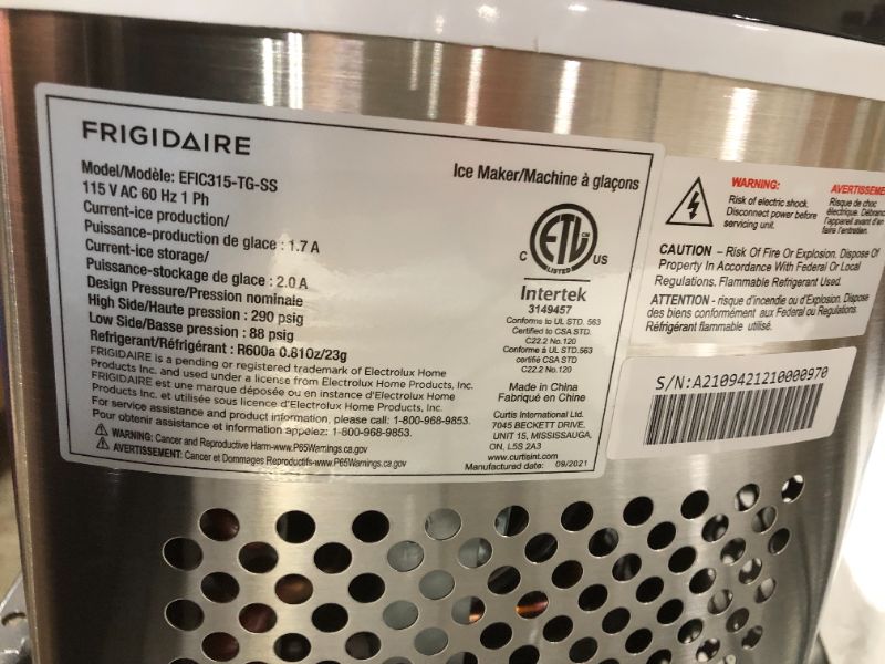 Photo 4 of Frigidaire - 26-Lb. Portable Ice Maker - Stainless steel
