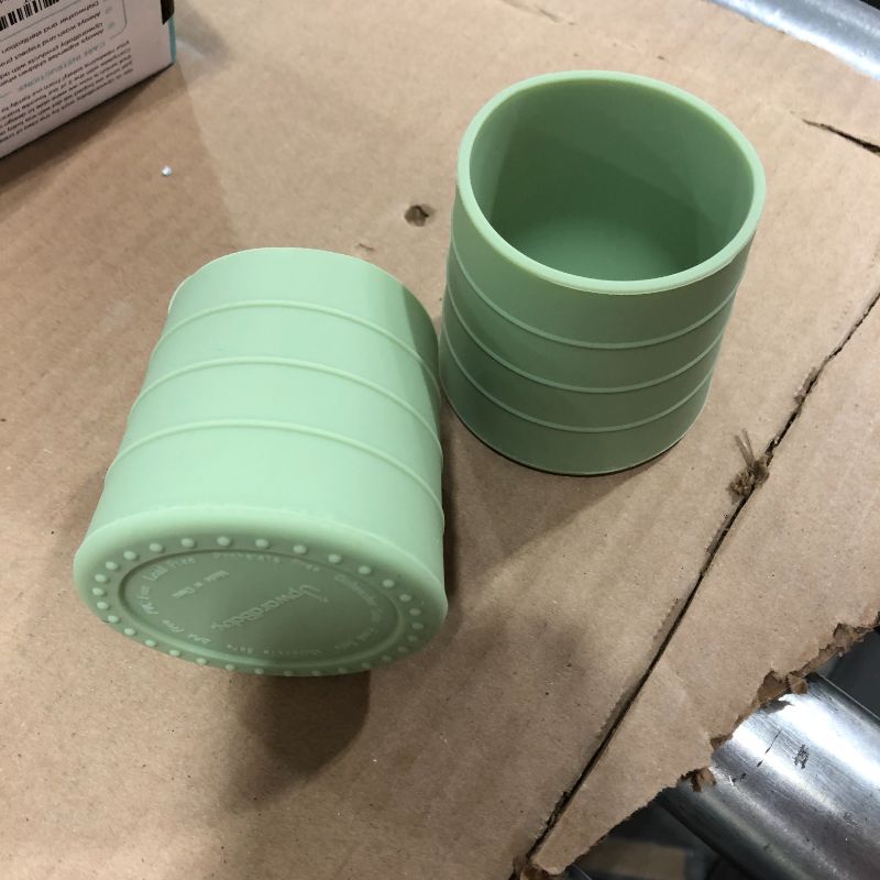 Photo 1 of UpwardBaby Baby Toddler Cups Spill Proof for 6 mos+ 2-Piece Set - Unbreakable Silicone Kids Cup - Easy-Grip Led Weaning Training Cup - No Spill Toddler Drinking Cup - Mini Tumbler for Kids- (Green)