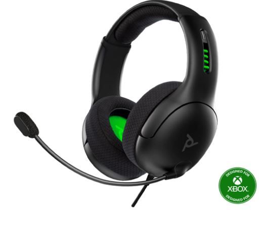 Photo 1 of PDP Gaming LVL50 Wired Headset with Mic for Xbox One, Series X|S - PC, iPad, Mac, Laptop Compatible - Noise Cancelling Microphone, Bass Boost, Lightweight, Soft Comfort Over Ear Headphones - Black
