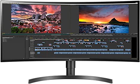 Photo 1 of LG 34WN80C-B UltraWide Monitor 34” 21:9 Curved WQHD (3440 x 1440) IPS Display, USB Type-C (60W PD) , sRGB 99% Color Gamut, 3-Side Virtually Borderless Design, Tilt/Height Adjustable Stand - Black
