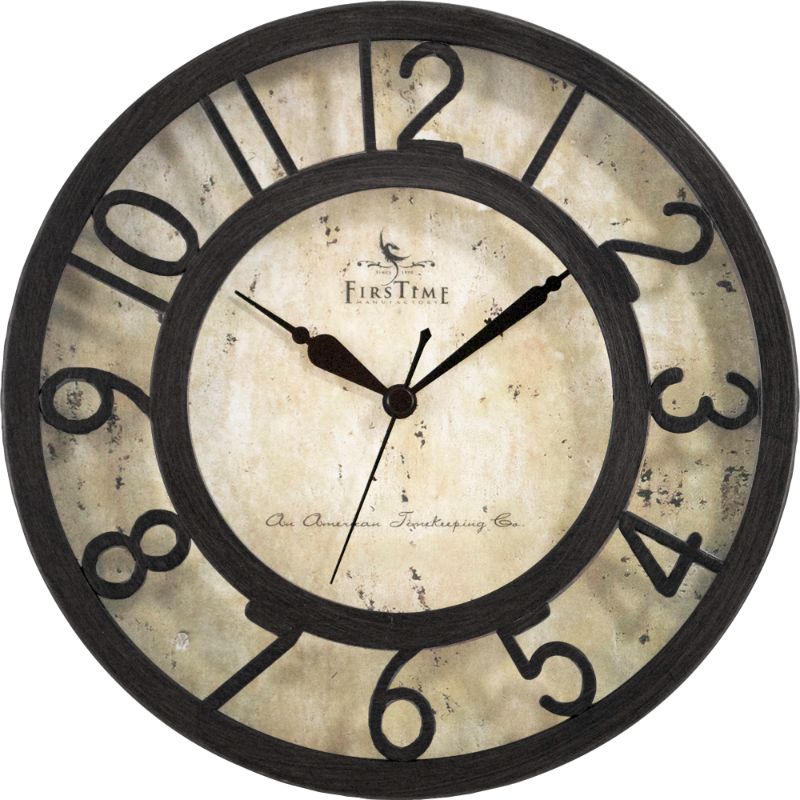 Photo 1 of FirsTime & Co.® Raised Number Wall Clock, American Crafted, Oil Rubbed Bronze, 8 x 2 x 8 in, (00151)
