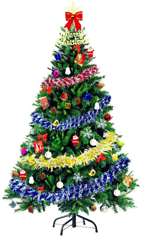 Photo 1 of 6FT Christmas Tree Set Include 150 Christmas Ornaments, Artificial Pine Xmas Tree Suitable for Office Decoration, Indoor Party, Bedroom, Christmas, Outdoor Garden (6FT 800Tip)
