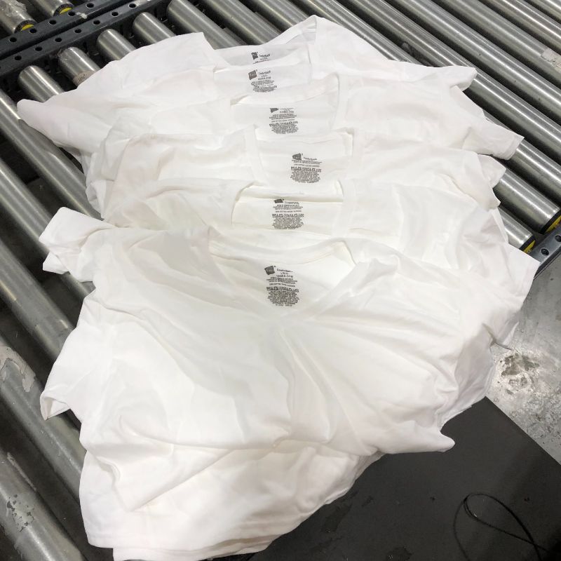 Photo 2 of Hanes Men's Comfortsoft V-Neck T-Shirts, White, 6 Pack Lg
