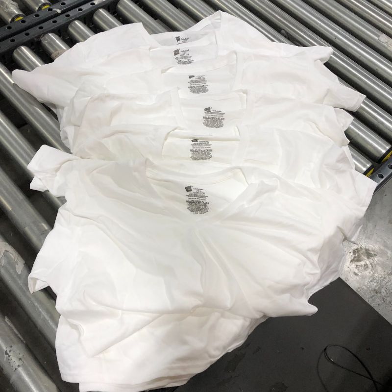 Photo 1 of Hanes Men's Comfortsoft V-Neck T-Shirts, White, 6 Pack Lg