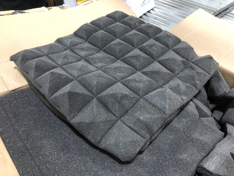 Photo 1 of 12 X 12 INCH SOUND INSULATION FOAM PIECES, BLACK, UNKNOWN COUNT